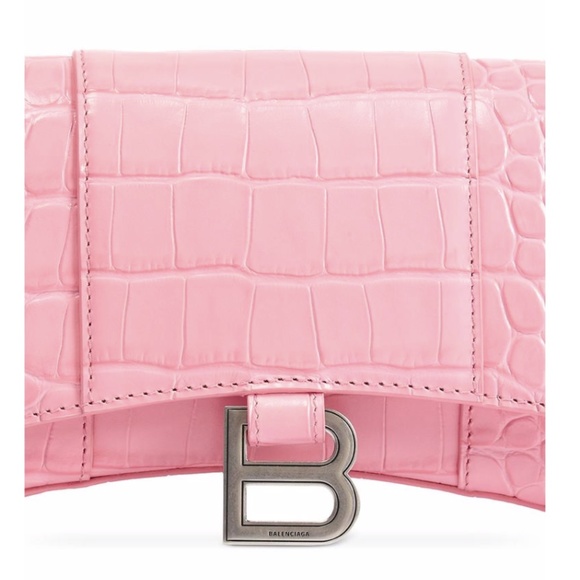 Balenciaga Hourglass Chain Wallet Candy Pink with Tag Leather Cross Body Bag - Picture 9 of 12